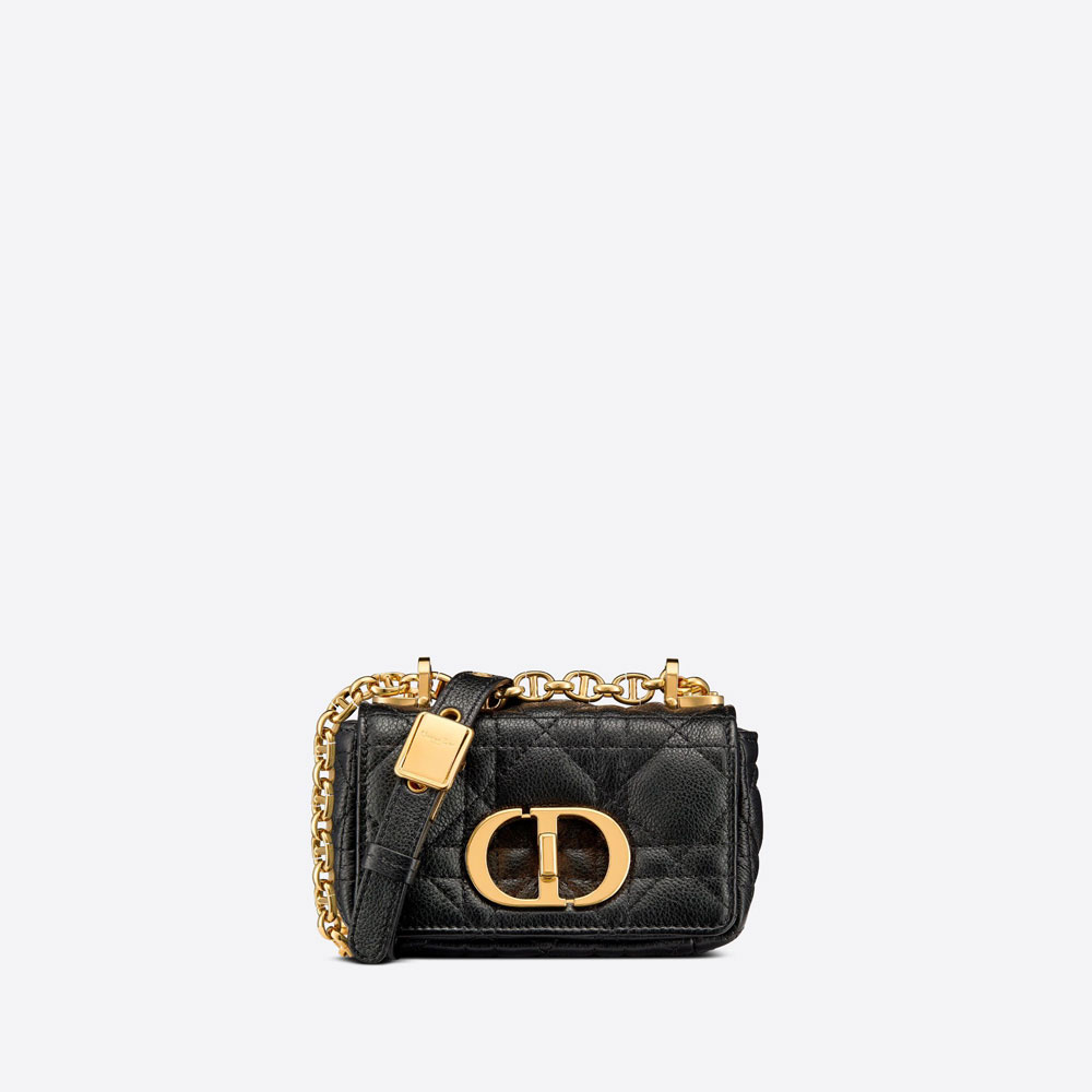 Micro Dior Caro Bag Black Supple Cannage Calfskin S2022UWHC M900: Image 1