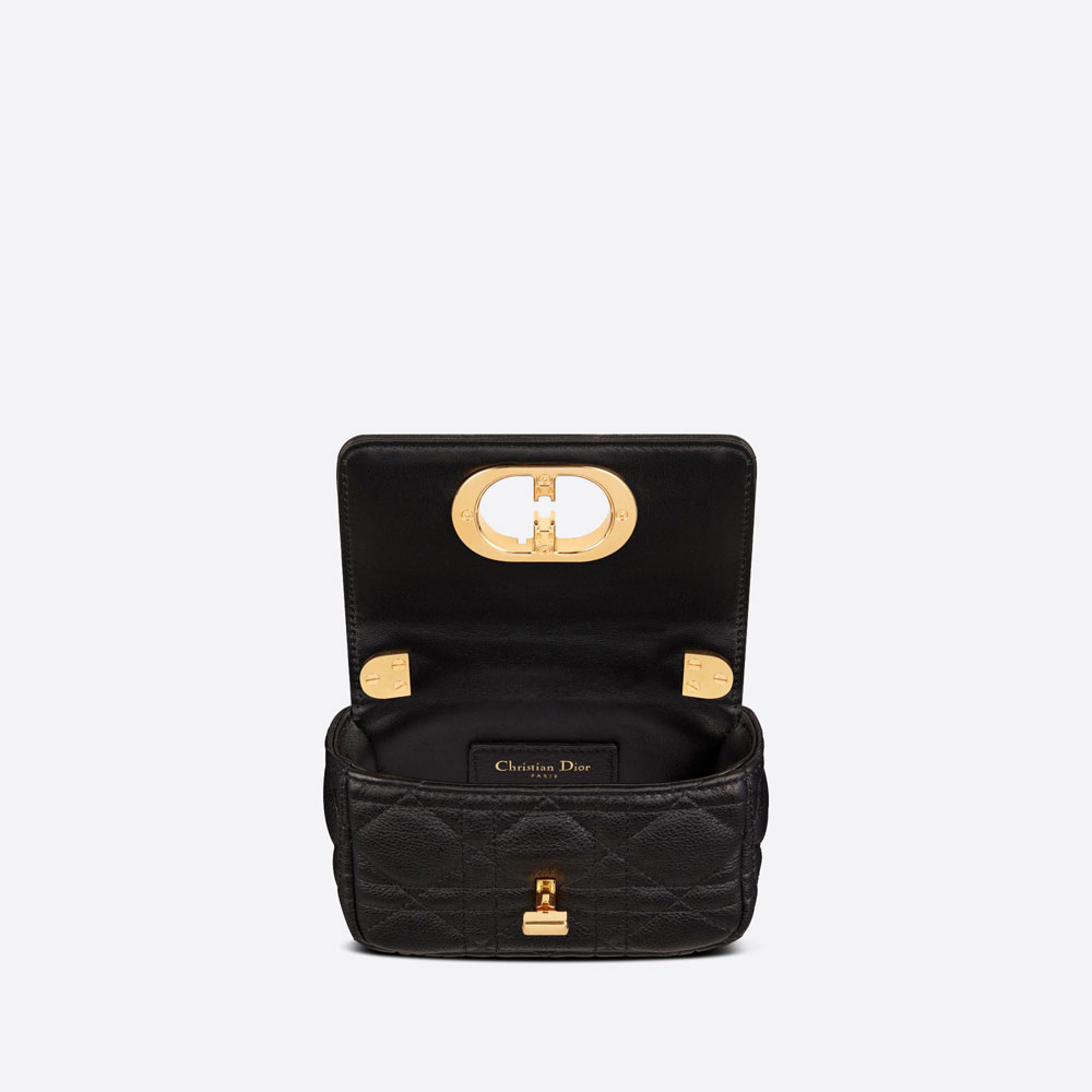 Micro Dior Caro Bag Black Supple Cannage Calfskin S2022UWHC M900: Image 3