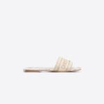 Dior Dway Slide Gold Tone Cotton Embroidered KCQ209JHL S67W