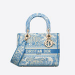 Dior Medium Lady D Lite Bag Cornflower Toile de M0565OTDT M917