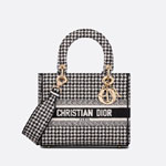 Dior Medium Lady D-Lite Bag Black White M0565OZAE M911