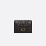 Dior Caro XS Wallet Black Supple Cannage Calfskin S5132UWHC M900