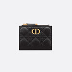 Dior Caro Dahlia Wallet Black Supple Cannage Calf S5173UWHC M900