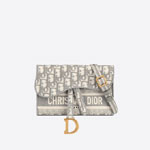 Saddle Slim Pouch Gray Dior Oblique Embroidery S5647CRIW M932