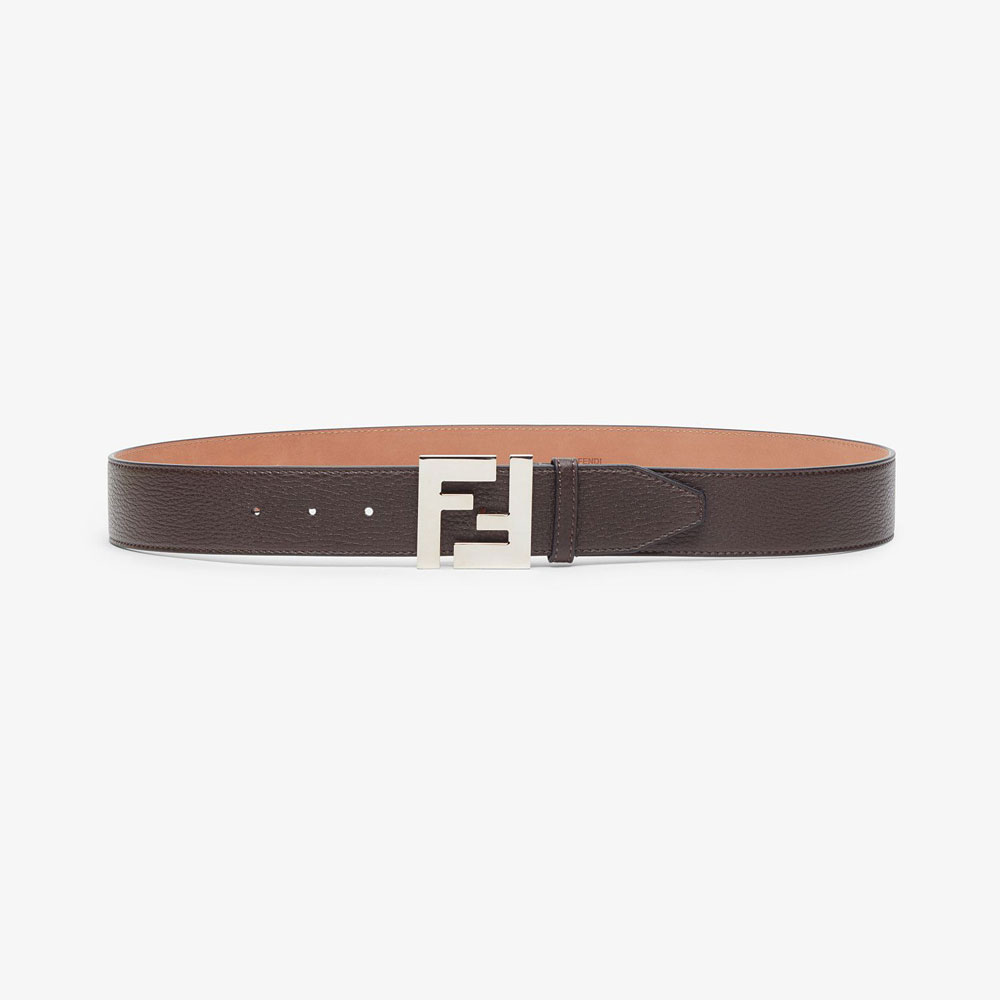 Fendi Brown Leather Belt With Single Loop 7C0403 SFR F16BT: Image 1