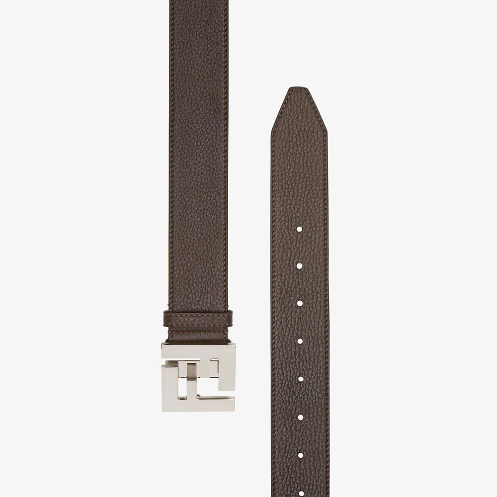 Fendi Brown Leather Belt With Single Loop 7C0403 SFR F16BT: Image 2