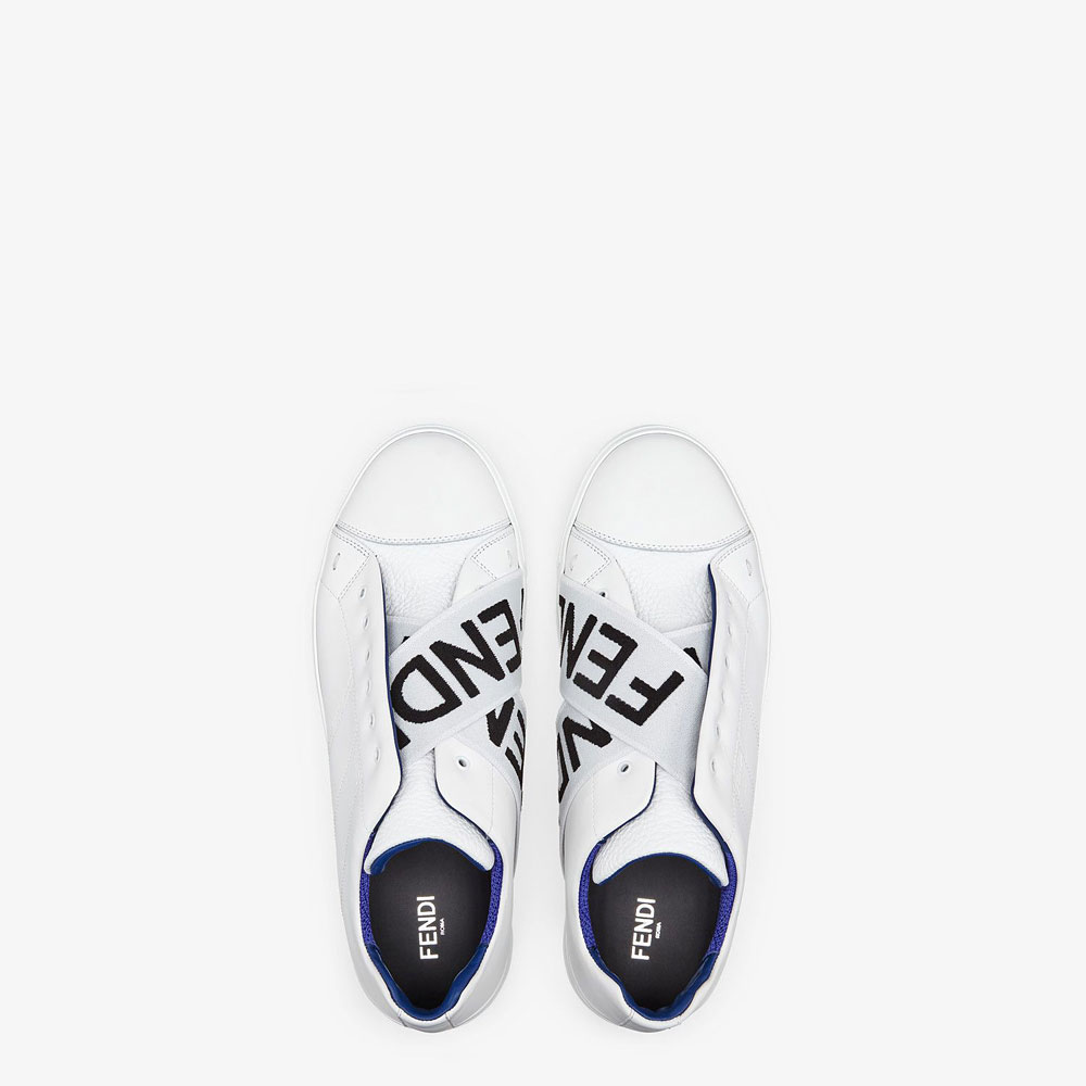 Fendi Sneakers White Leather Slip Ons 7E1198 ABOA F1AUG: Image 2