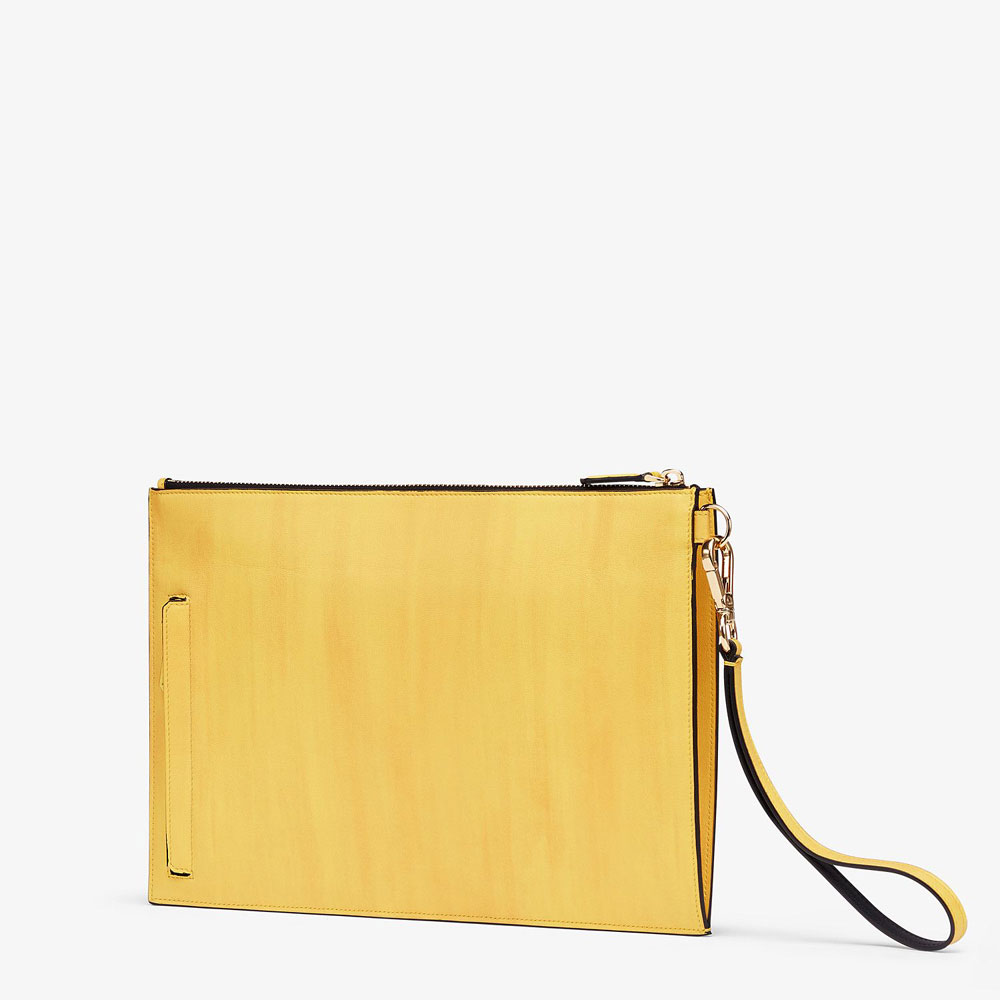Fendi Flat Pouch Yellow Leather Pouch 7N0110 ADP6 F1CIA: Image 2