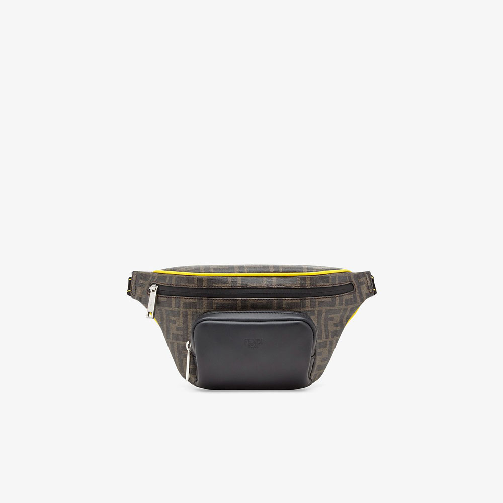 Fendi Brown Fabric Belt Bag 7VA446 A80Q F17Q0: Image 1