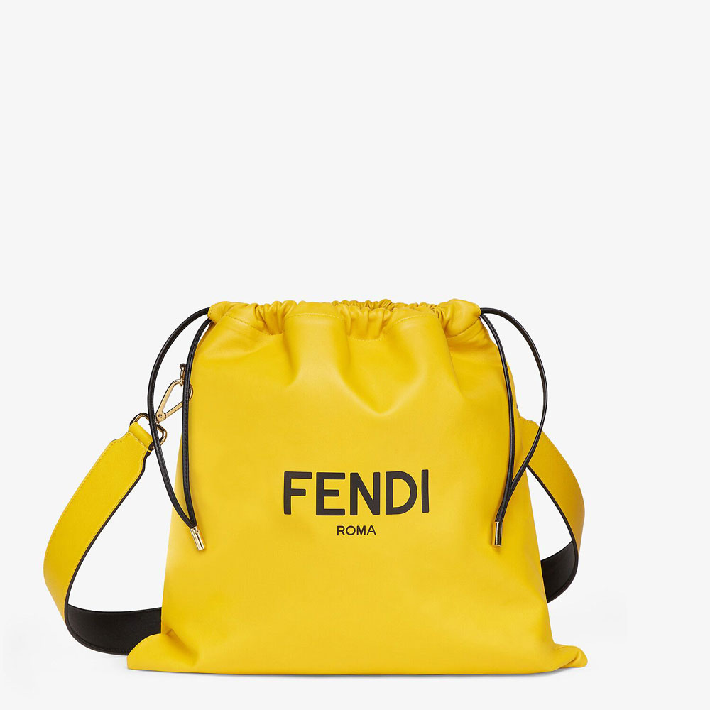 Fendi Pack Medium Pouch Yellow Nappa Leather Bag 7VA511 ADM9 F0V3C: Image 1
