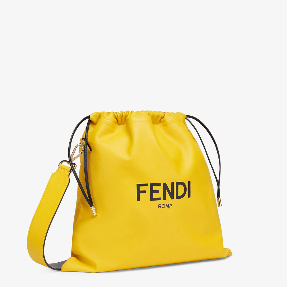 Fendi Pack Medium Pouch Yellow Nappa Leather Bag 7VA511 ADM9 F0V3C: Image 2