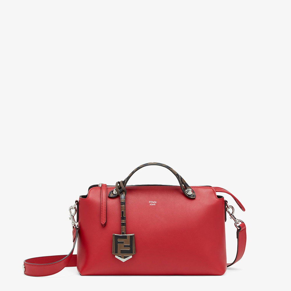 Fendi By The Way Medium Red Leather Boston Bag 8BL124 A6CO F15Z7: Image 1