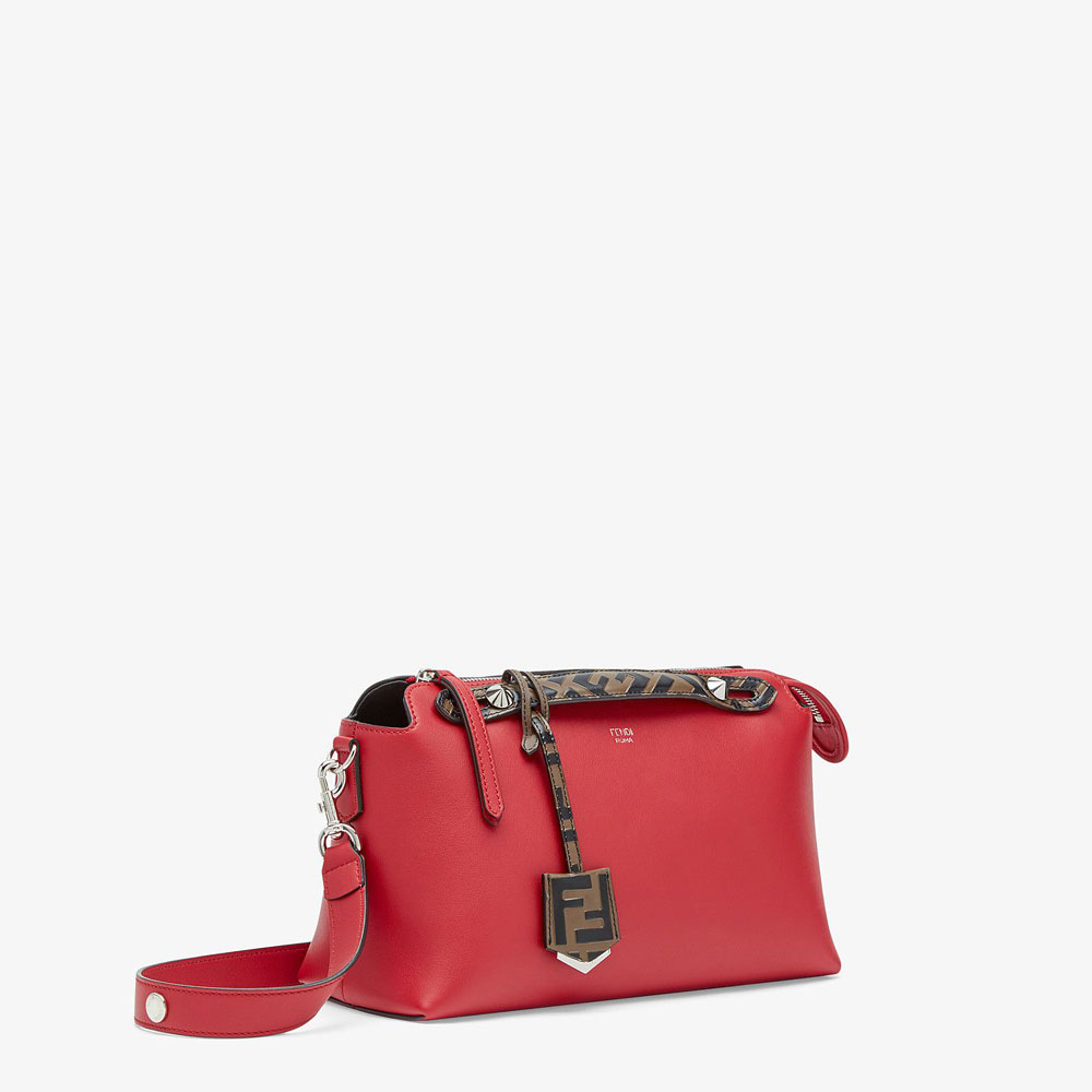 Fendi By The Way Medium Red Leather Boston Bag 8BL124 A6CO F15Z7: Image 3