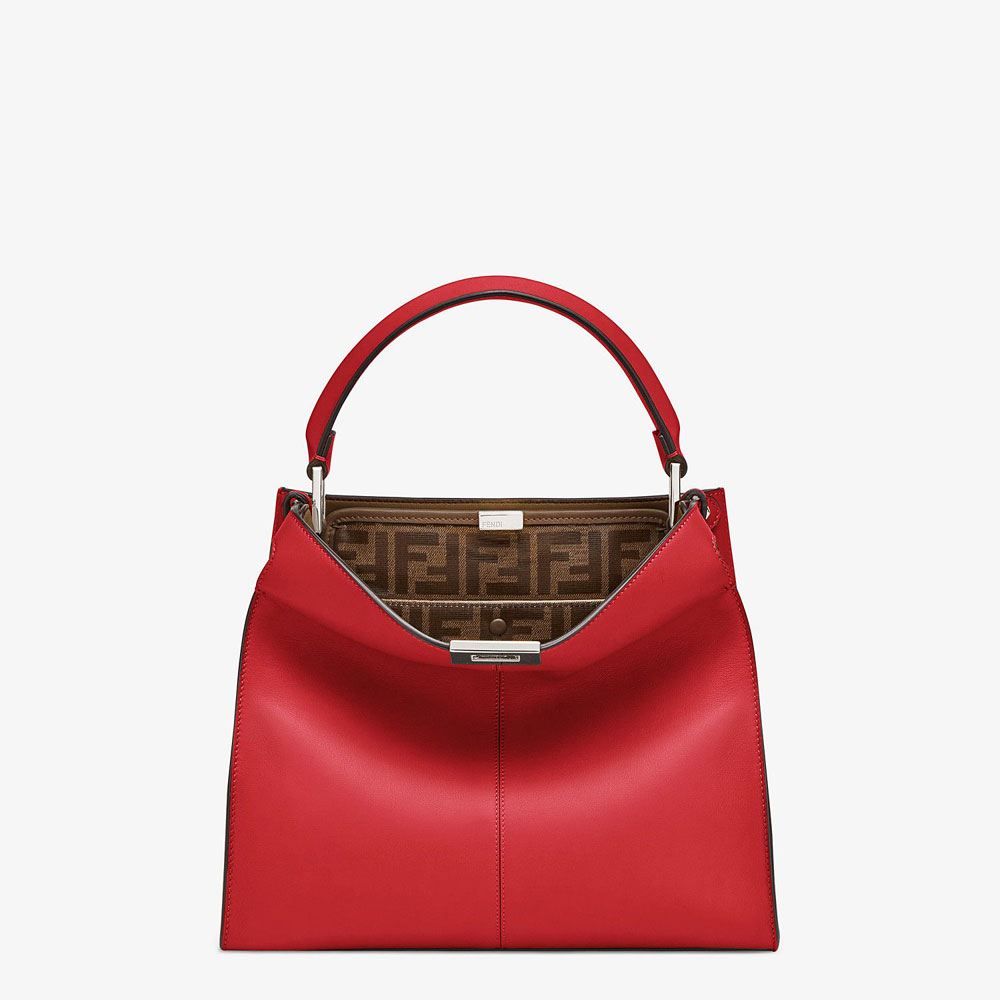 Fendi Peekaboo X-Lite Medium Red Leather Bag 8BN310 A5E9 F15WH: Image 2
