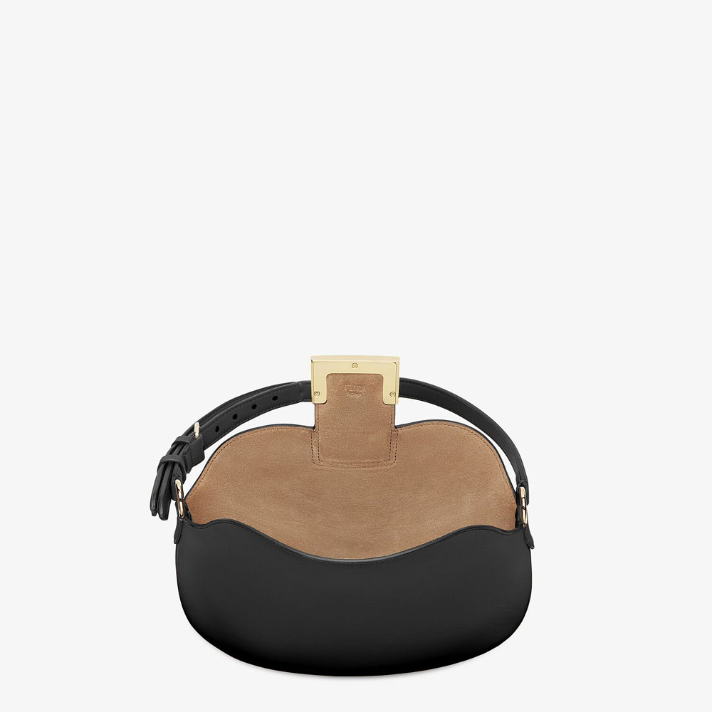 Fendi Small Croissant Black Leather Bag 8BR790 AF2P F0KUR: Image 4