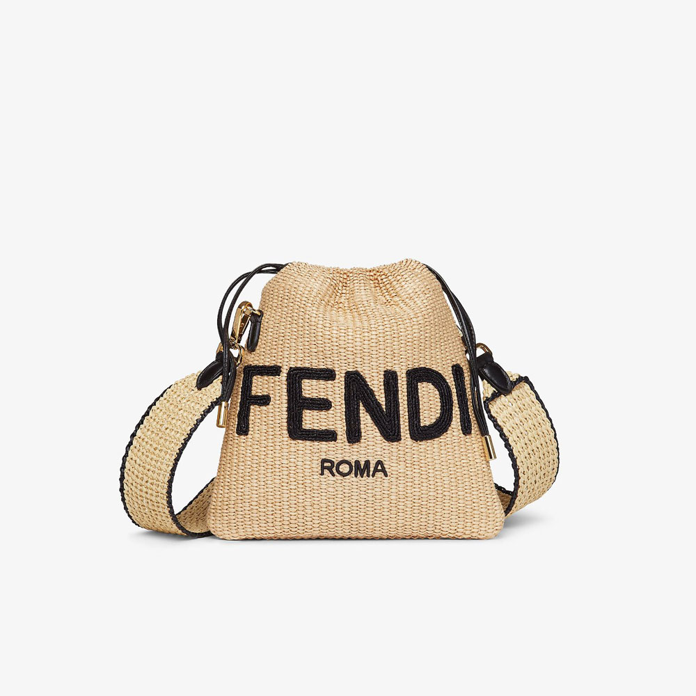 Fendi Sack Small Woven Straw Bag 8BT337 AAYR F1E1I: Image 1