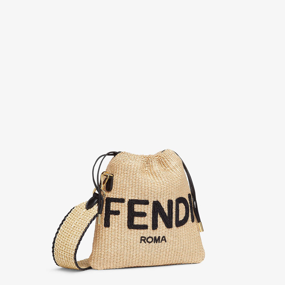 Fendi Sack Small Woven Straw Bag 8BT337 AAYR F1E1I: Image 3