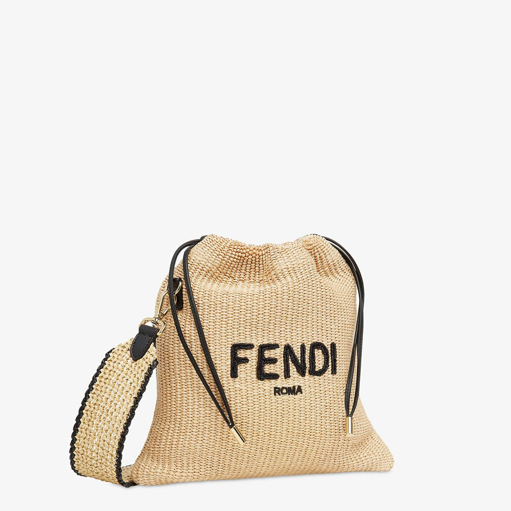 Fendi Pack Small Pouch Embroidered Straw Bag 8BT347 AAYR F1E1I: Image 2