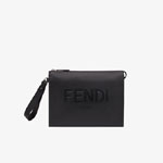 Fendi Flat Pouch Black Leather Pouch 7VA491 AFBF F0GXN