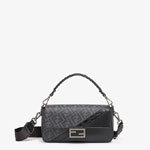 Fendi Baguette Black FF fabric and exotic bag 7VA572ALWIF1DYM