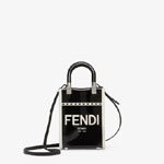 Fendi Mini Sunshine Shopper Black patent canvas 8BS051ANT7F0H9H