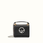 Fendi Kan I F Small Black leather Mini-bag 8BT2862IHF0GXN