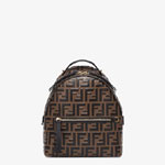 Fendi Mini Backpack Brown Leather FF Backpack 8BZ038 A5TL F13VK