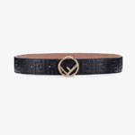 Fendi Black Wide Belt With Buckle 8C0585 A42P F0KUR