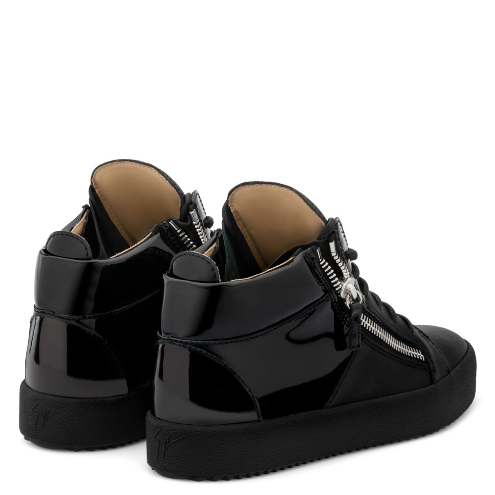 Giuseppe Zanotti double high Black calf mid-top sneaker RM80072003: Image 3
