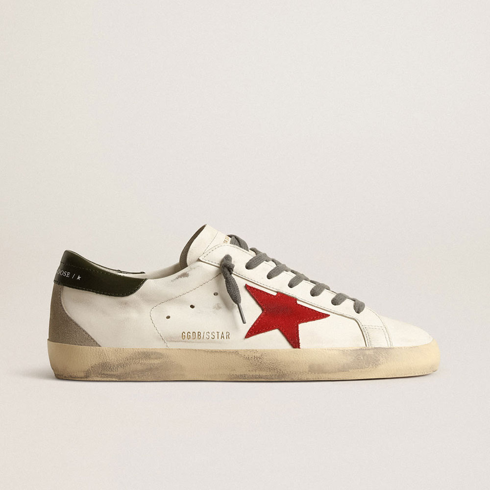 Golden Goose Super-Star with red suede star GMF00102 F003987 11357: Image 1