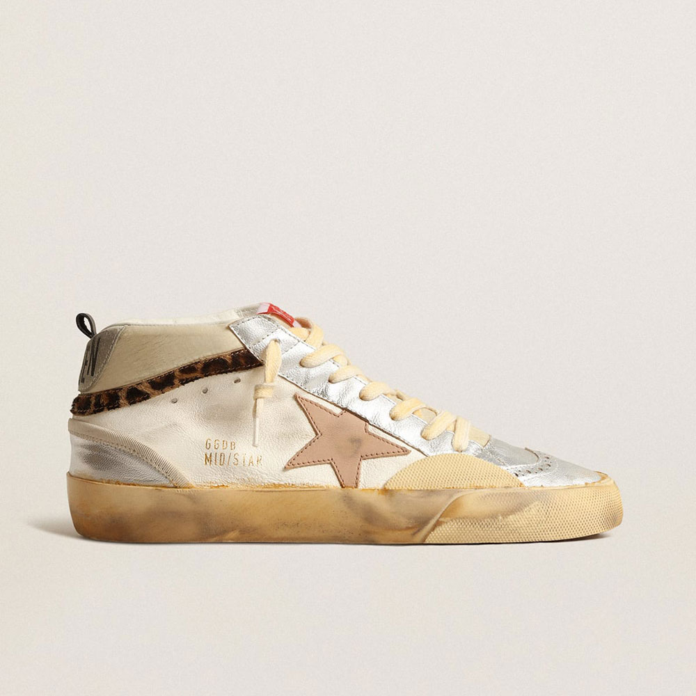 Golden Goose Mid Star LTD with silver metallic GWF00460 F004004 81998: Image 1