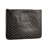 Goyard Senat GM large pouch black tan leather trim GOY5521