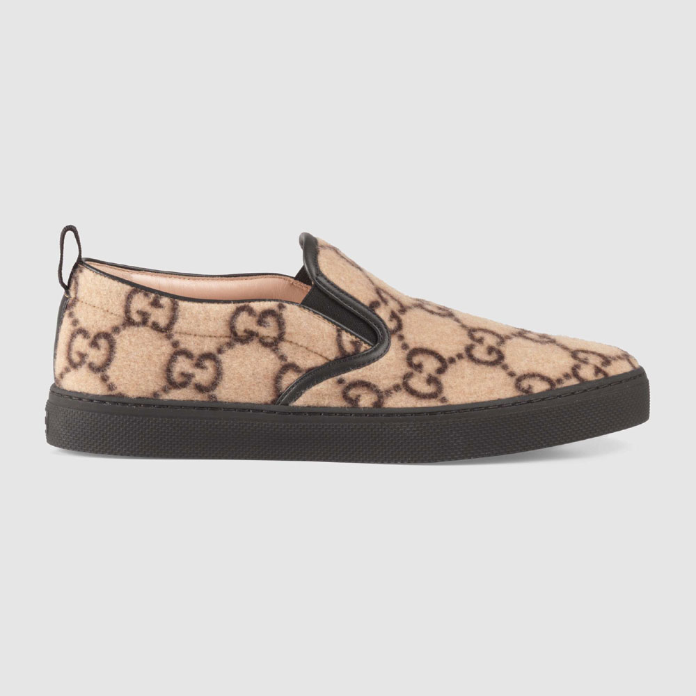 Gucci Mens GG wool slip-on sneaker 407363 G3870 9769: Image 2