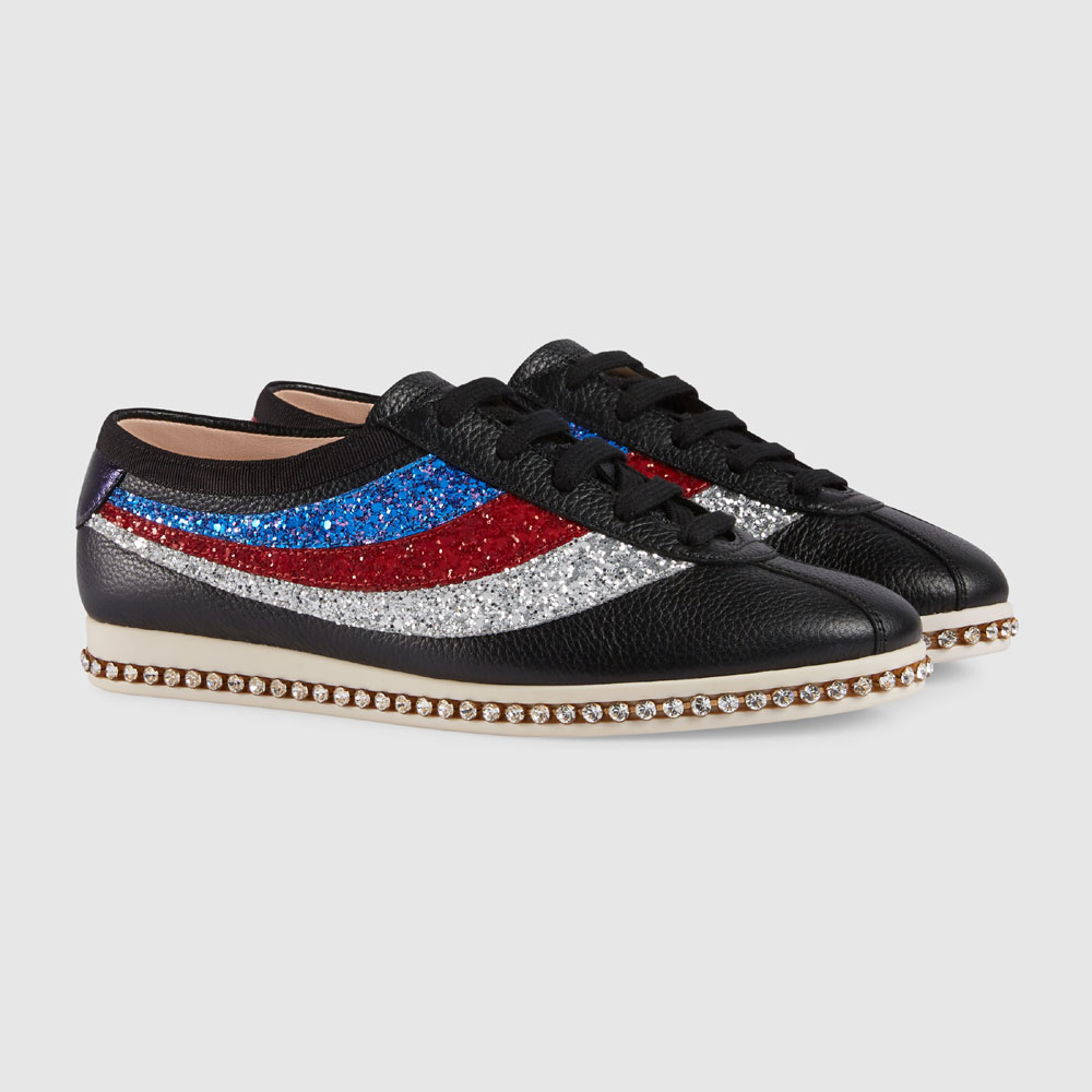 Gucci Falacer sneaker with glitter Sylvie Web 498921 BXOW0 1111: Image 1