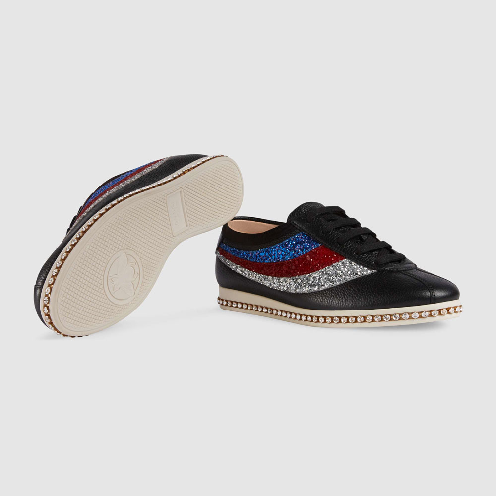 Gucci Falacer sneaker with glitter Sylvie Web 498921 BXOW0 1111: Image 3