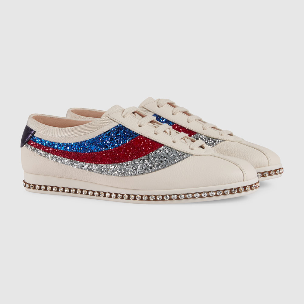 Gucci Falacer sneaker with glitter Sylvie Web 498921 BXOW0 9061: Image 1