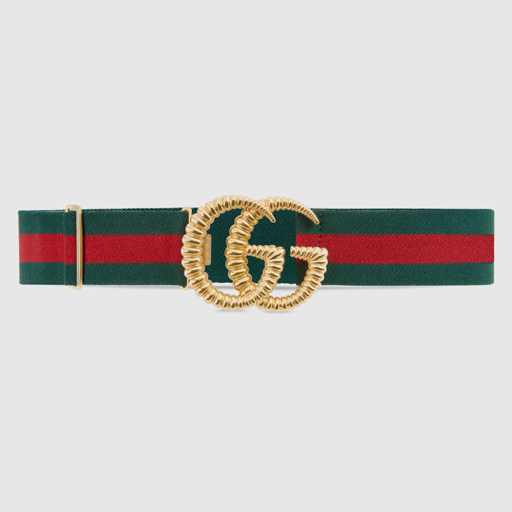 Gucci Web elastic belt torchon Double G buckle 524101 HGWKG 8460: Image 1