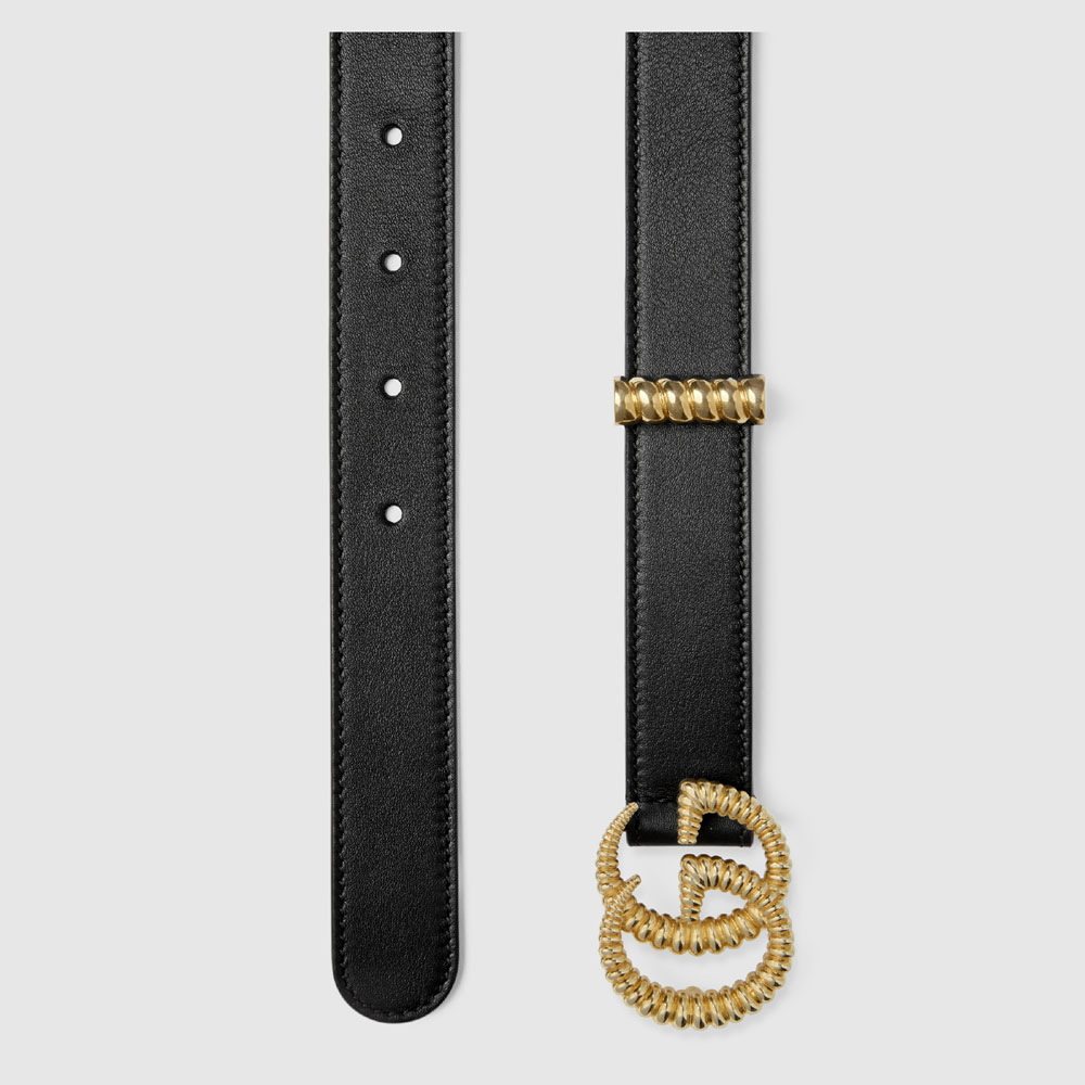 Gucci Leather belt torchon Double G buckle 524103 AP00G 1000: Image 2