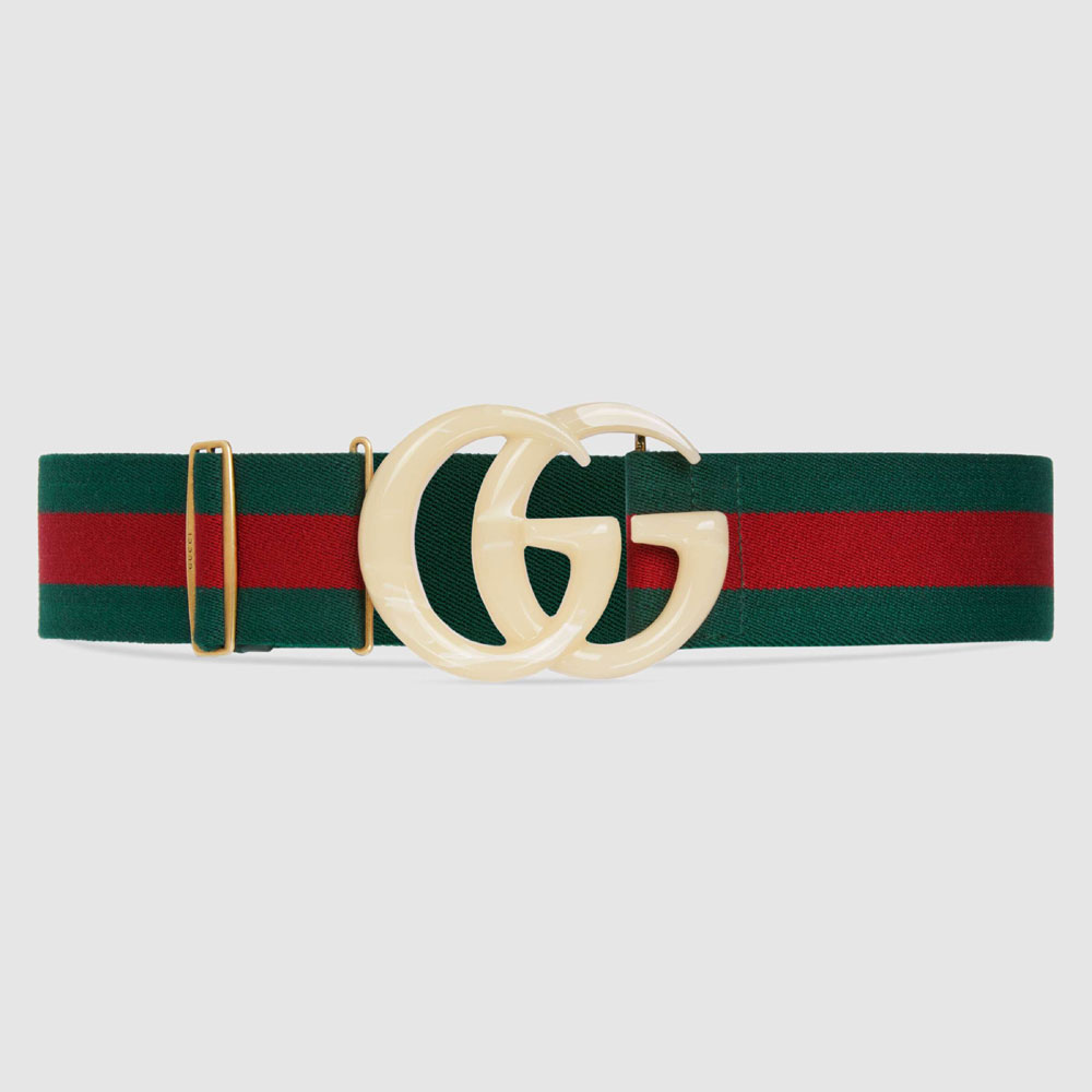 Gucci Elastic Web belt with Double G buckle 550107 HGWLT 8481: Image 1