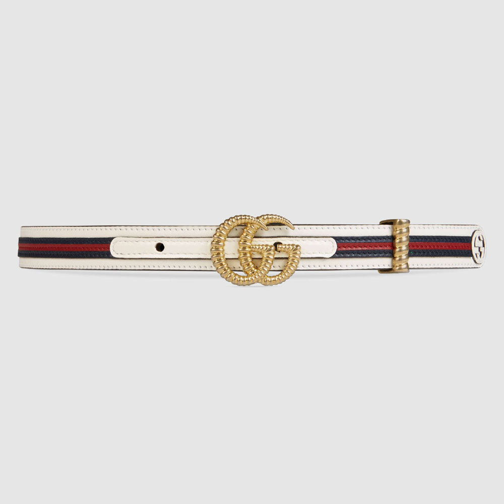 Gucci Leather belt with torchon Double G 550115 0WARG 9161: Image 1