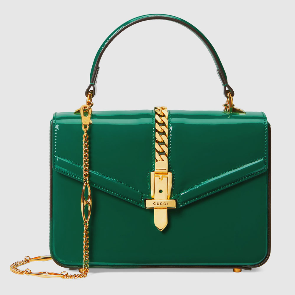 Gucci Sylvie 1969 patent leather mini top handle bag 589479 1J70G 3120: Image 1