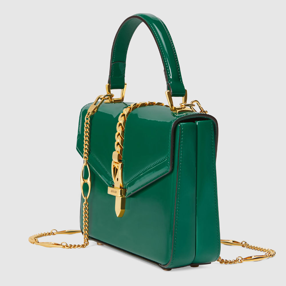 Gucci Sylvie 1969 patent leather mini top handle bag 589479 1J70G 3120: Image 2