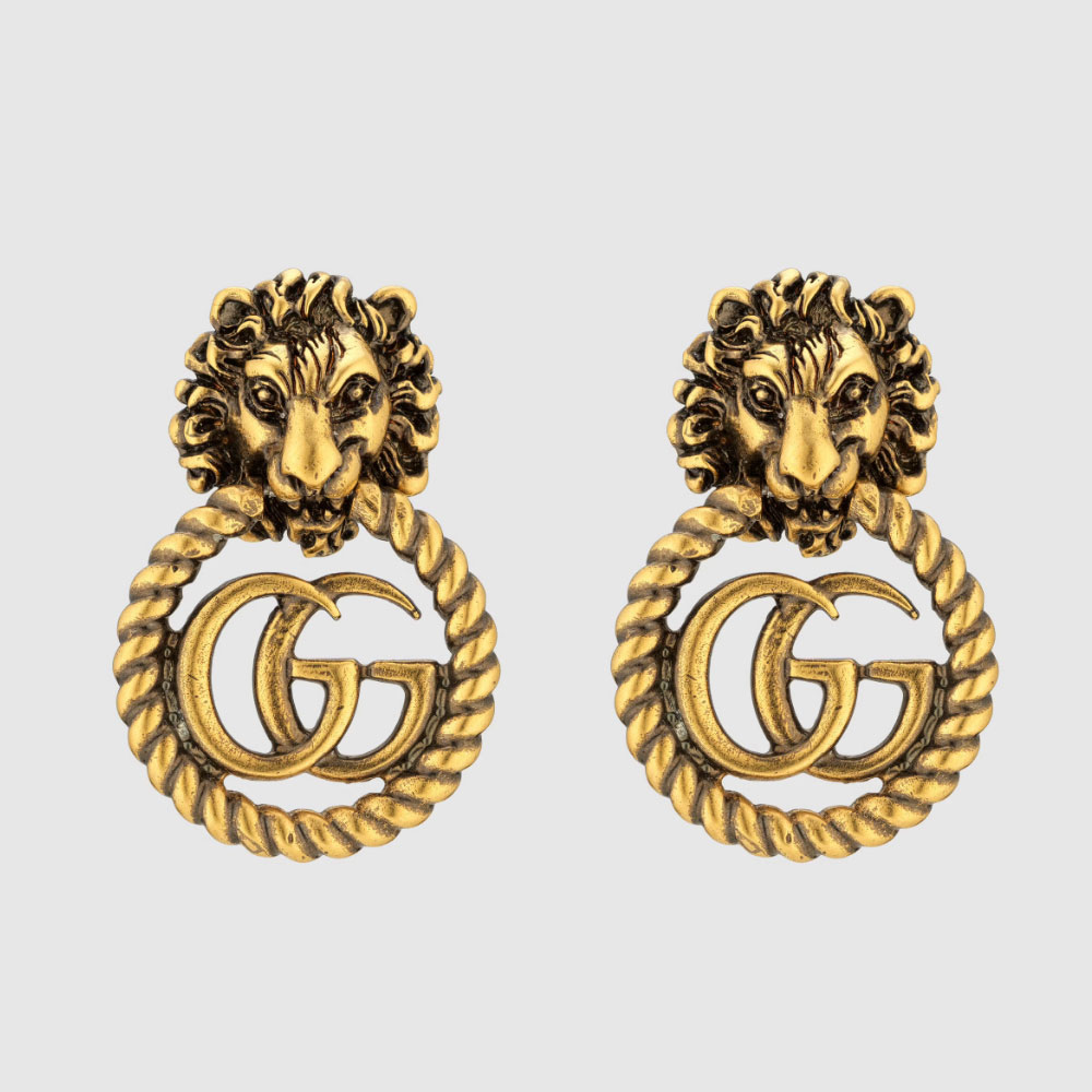 Gucci Lion head earrings 605857 I4600 0933: Image 1