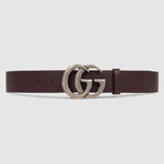 Gucci Leather belt with double G buckle 397660 AP00N 2145