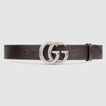 Gucci Leather belt with double G buckle 406831 DJ20N 2145