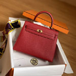 Hermes 25cm Kelly Sellier Rouge Casaque Epsom H027629C0Q5