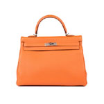 Hermes Kelly Bag Orange 35cm Clemence Palladium H027631CO93