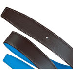 Hermes 32mm mens reversible leather strap in Polo bullskin Swift calfskin H071438CAAB