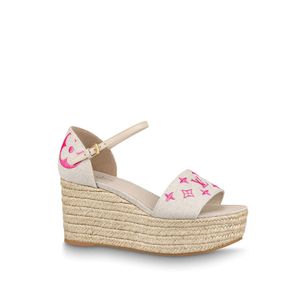 Louis Vuitton Starboard Wedge Sandal in Rose 1A8GP5: Image 1