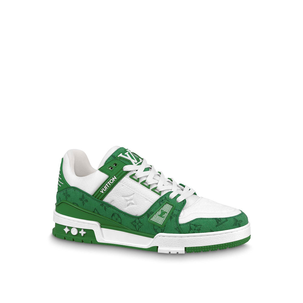 Louis Vuitton Trainer Sneaker in Green 1A9JHZ: Image 1